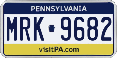 PA license plate MRK9682