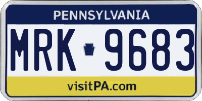 PA license plate MRK9683