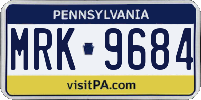 PA license plate MRK9684
