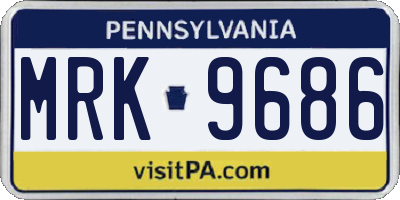 PA license plate MRK9686
