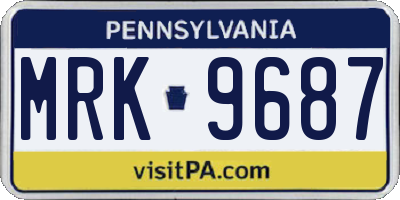 PA license plate MRK9687