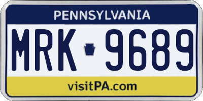 PA license plate MRK9689