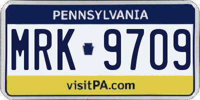 PA license plate MRK9709
