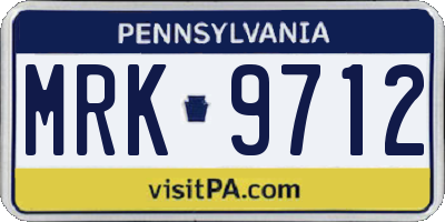 PA license plate MRK9712