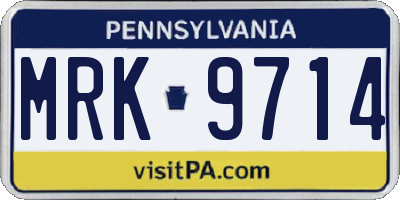 PA license plate MRK9714