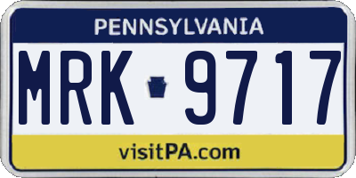 PA license plate MRK9717
