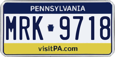 PA license plate MRK9718