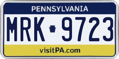 PA license plate MRK9723