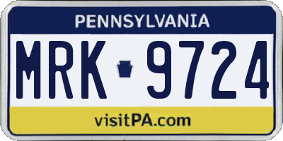 PA license plate MRK9724
