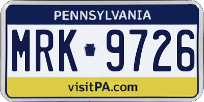 PA license plate MRK9726