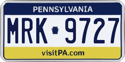 PA license plate MRK9727
