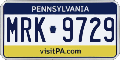 PA license plate MRK9729