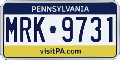 PA license plate MRK9731