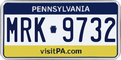 PA license plate MRK9732