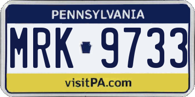 PA license plate MRK9733