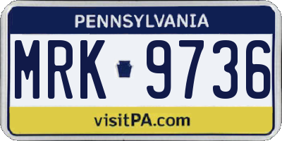 PA license plate MRK9736