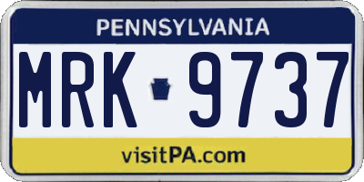 PA license plate MRK9737