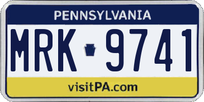 PA license plate MRK9741