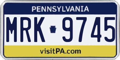 PA license plate MRK9745