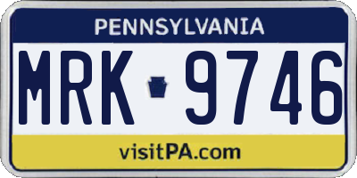 PA license plate MRK9746