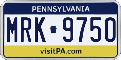 PA license plate MRK9750