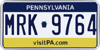 PA license plate MRK9764