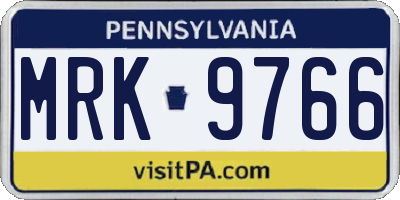 PA license plate MRK9766
