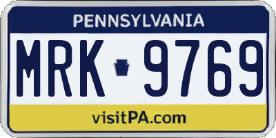 PA license plate MRK9769