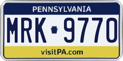 PA license plate MRK9770