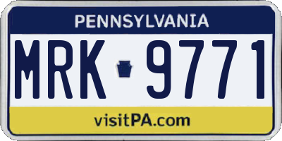PA license plate MRK9771