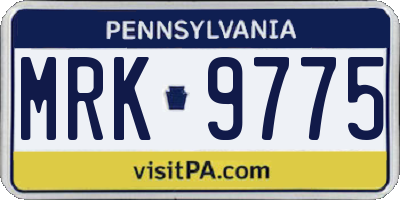 PA license plate MRK9775