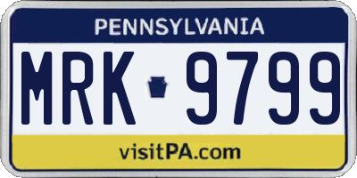 PA license plate MRK9799