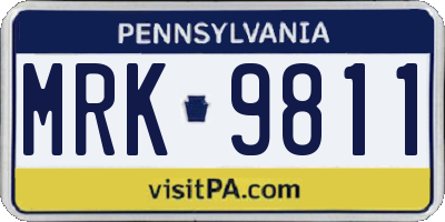 PA license plate MRK9811