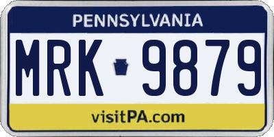 PA license plate MRK9879