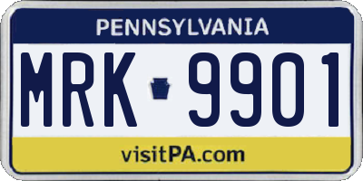 PA license plate MRK9901