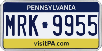 PA license plate MRK9955