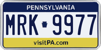 PA license plate MRK9977