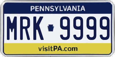 PA license plate MRK9999