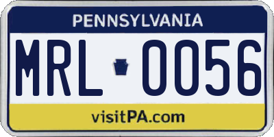 PA license plate MRL0056