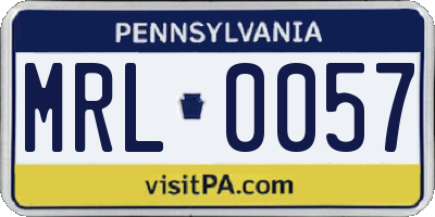 PA license plate MRL0057