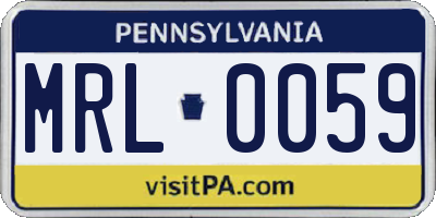 PA license plate MRL0059