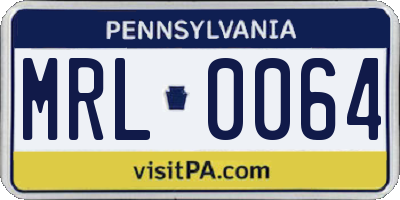 PA license plate MRL0064
