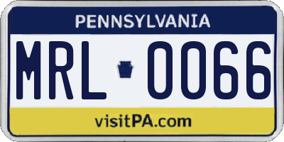 PA license plate MRL0066