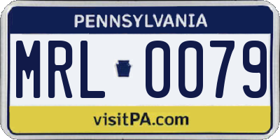 PA license plate MRL0079