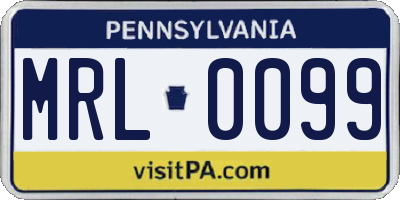 PA license plate MRL0099
