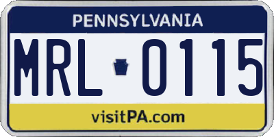 PA license plate MRL0115