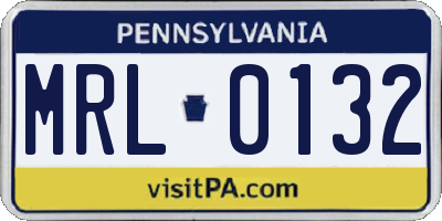 PA license plate MRL0132