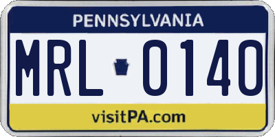 PA license plate MRL0140