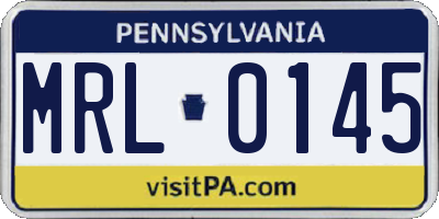 PA license plate MRL0145