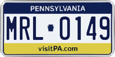 PA license plate MRL0149